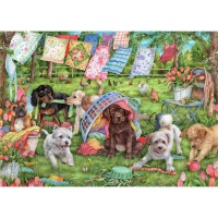 Jumbo 11390 Falcon - Puppies in the Garden 1000 Teile Puzzle